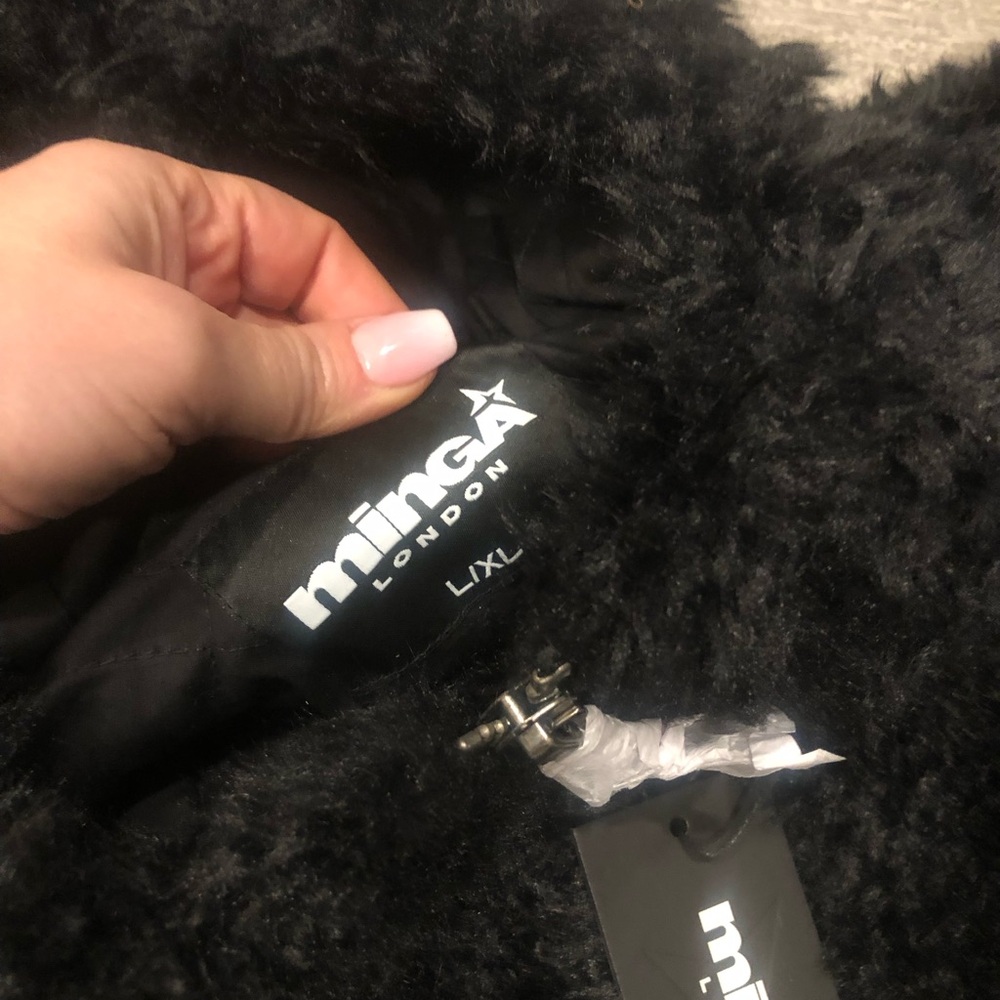 Minga London BUNNY EAR FAUX FUR JACKET NWT L/XL - Picture 9 of 12